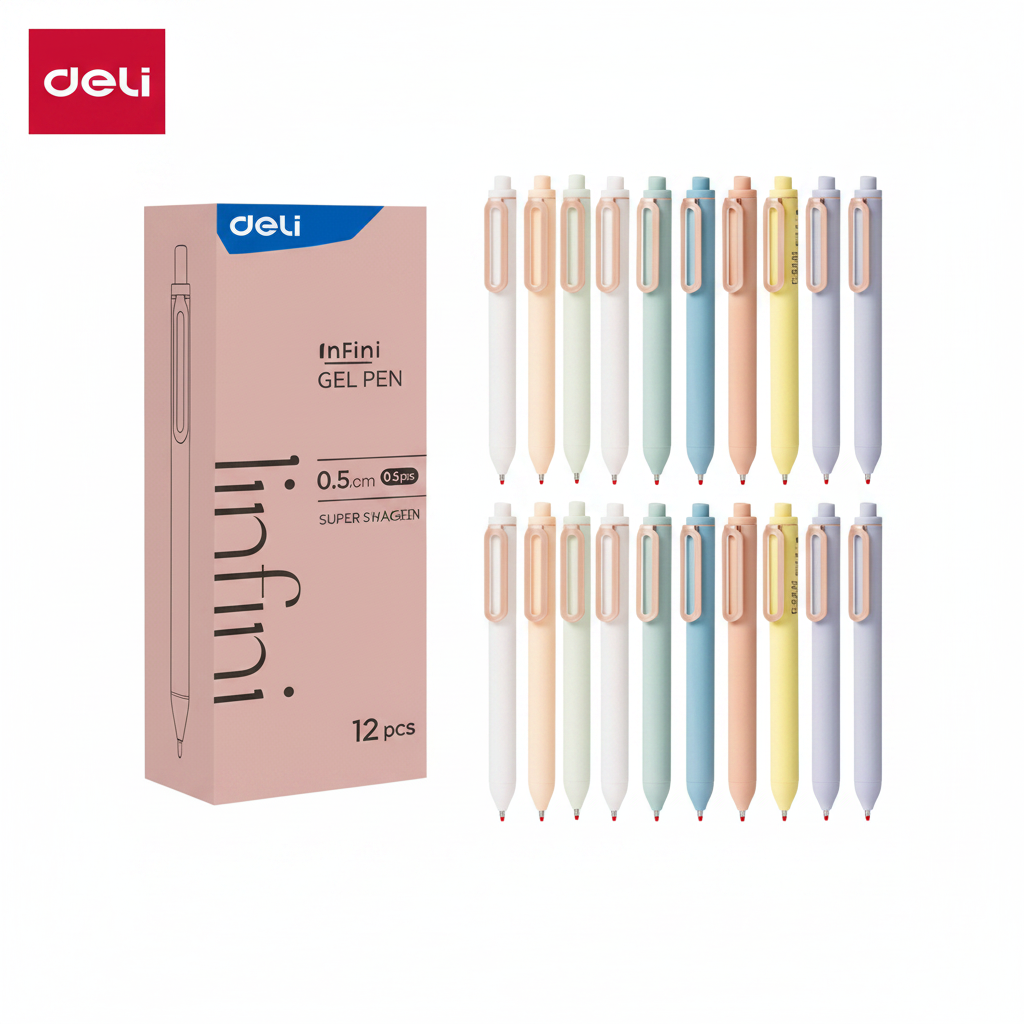 Bolígrafo Twin Ball DELI colores vibrantes x12 unidades