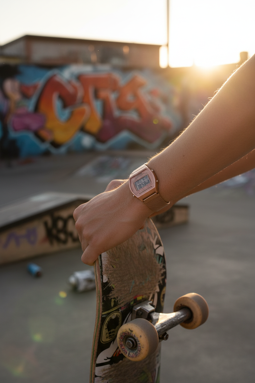 Casio B640WMR-5ADF lifestyle - skate park urbano