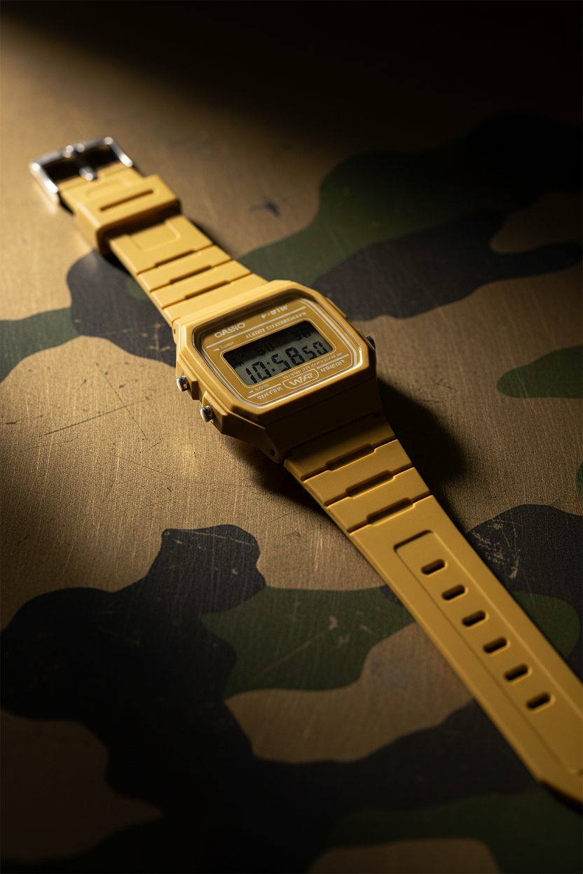 Casio F-91WC-9ADF - metal dorado táctico