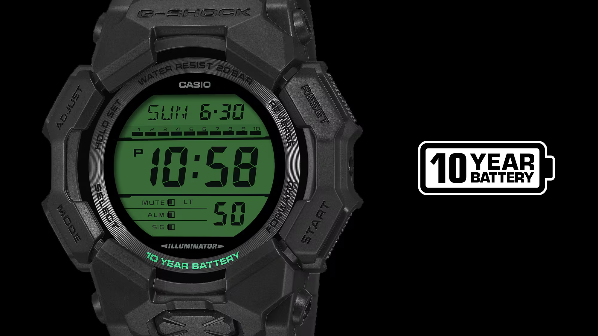 RELOJ CASIO G-SHOCK GD-010BEG-1DR  - NEGRO