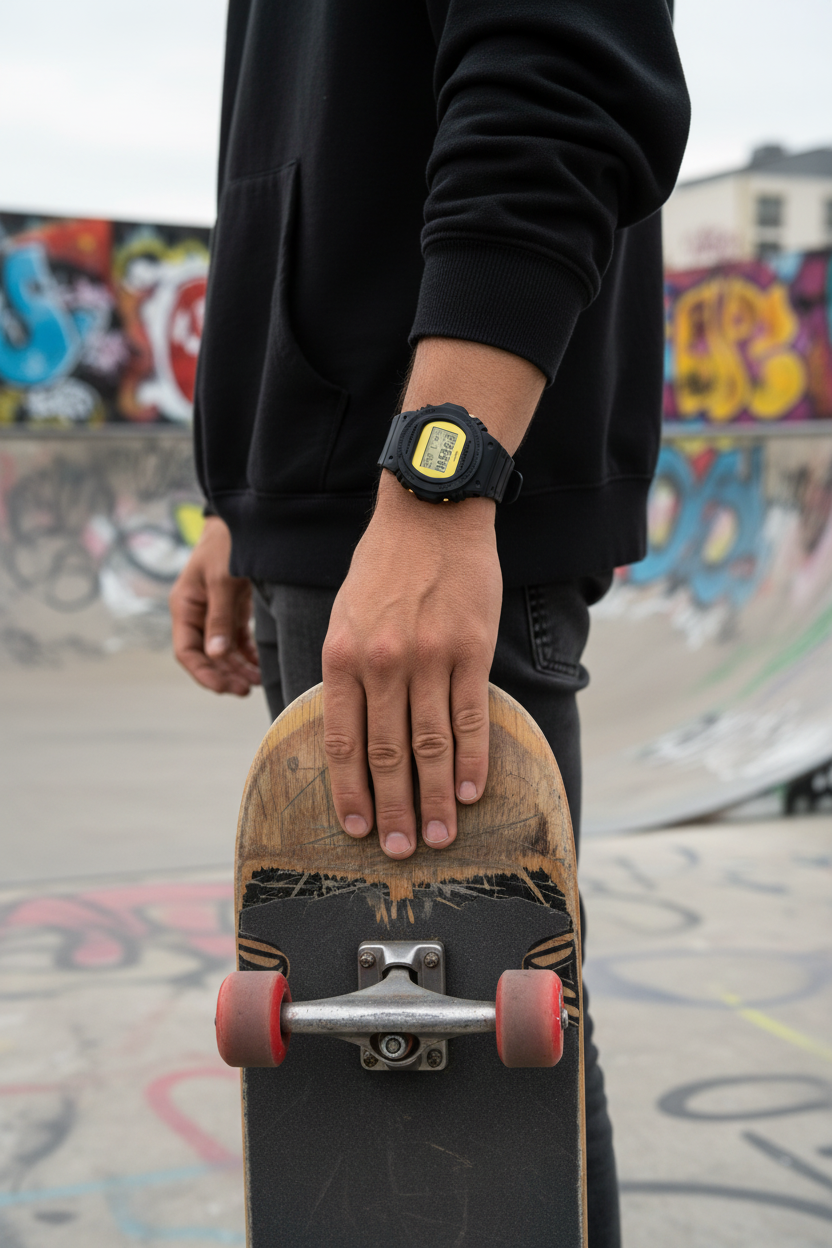 Casio G-Shock DW-5700BBMB-1DR lifestyle - skate park urbano