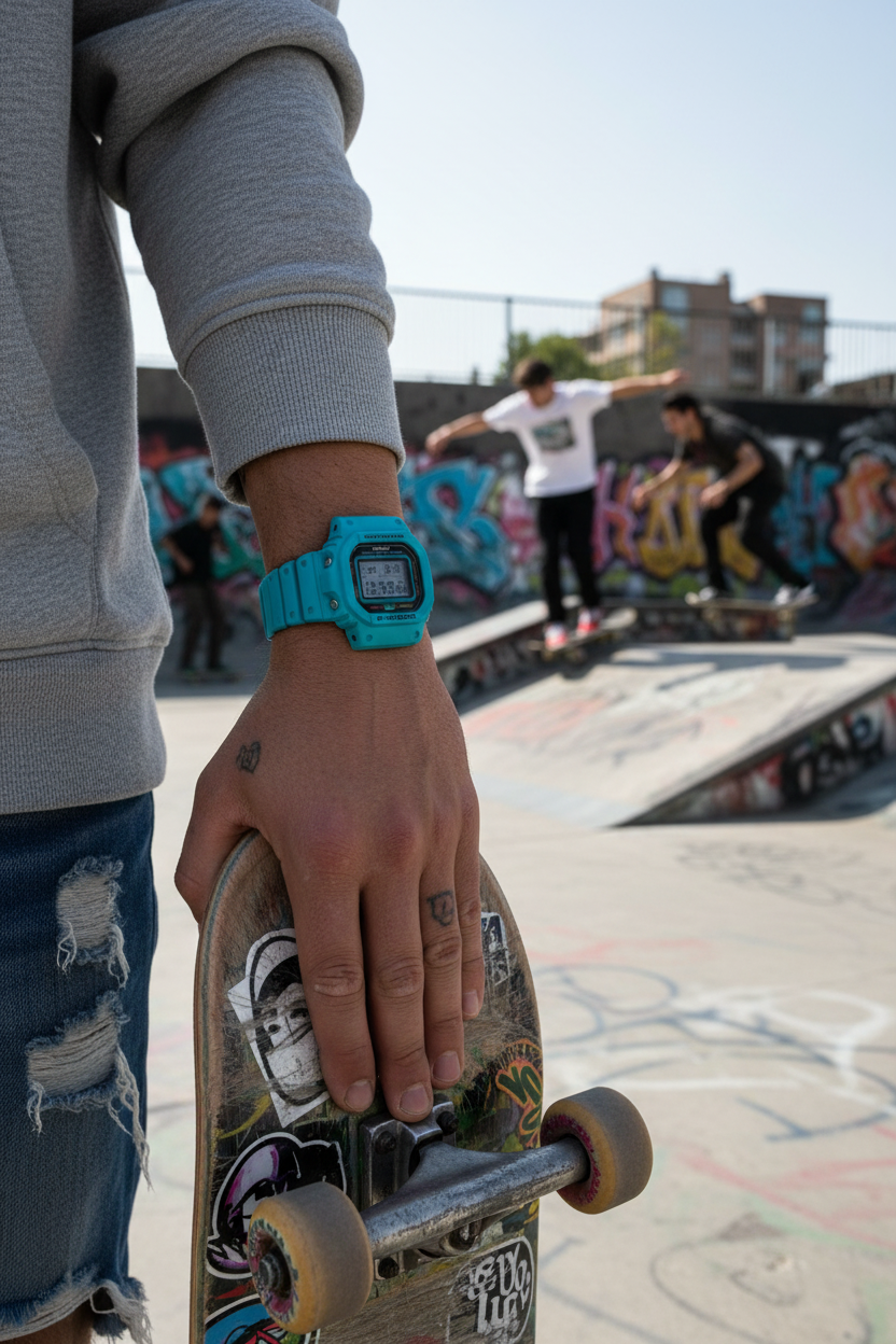 Casio G-Shock DW-5600EP-2DR lifestyle - skate park urbano