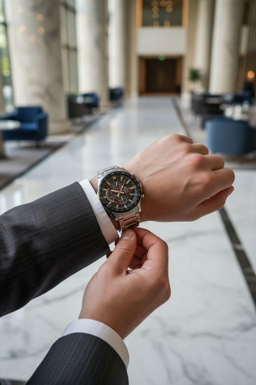 Casio Edifice EQS-900DB-1AVUDF lifestyle - hotel ejecutivo