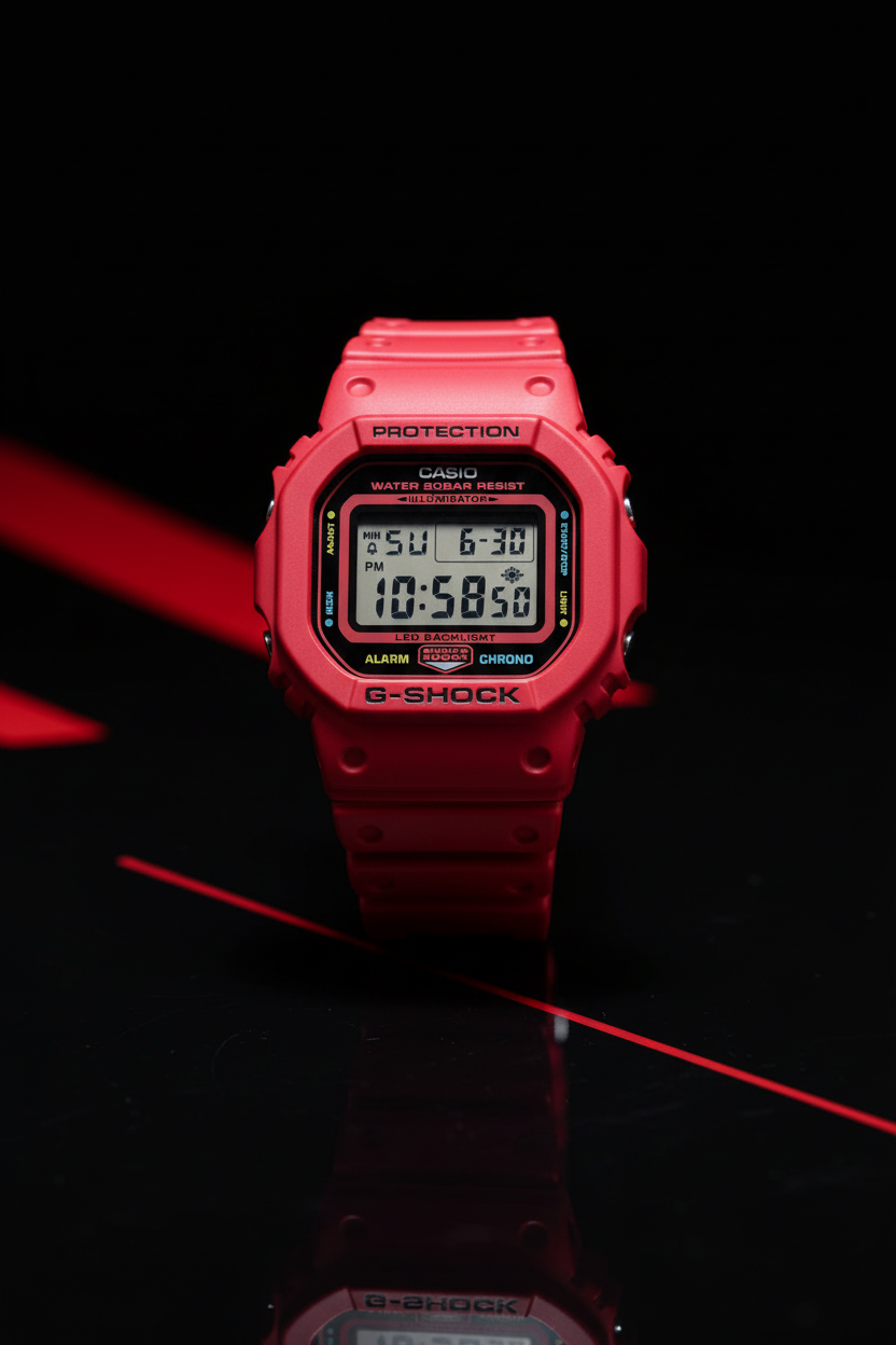 Casio G-Shock DW-5600EP-4DR - negro rojo deportivo