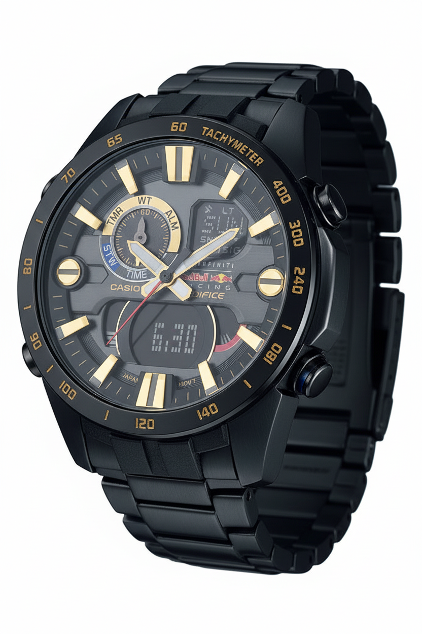 Casio Edifice ERA-201RBK-1ADR - fondo blanco ángulo