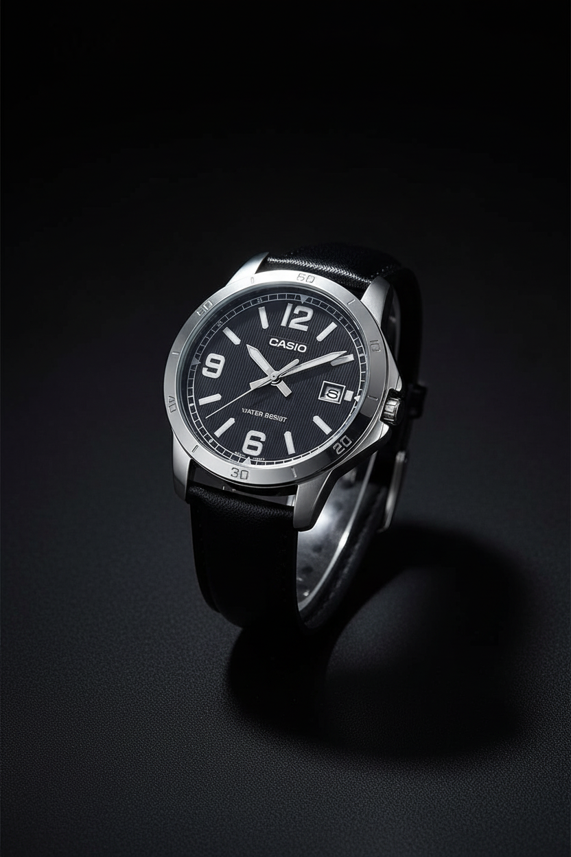 Casio MTP-V004L-1BUDF - negro minimalista