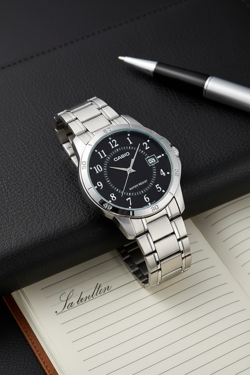 Casio MTP-V004D-1BUDF - cuero ejecutivo