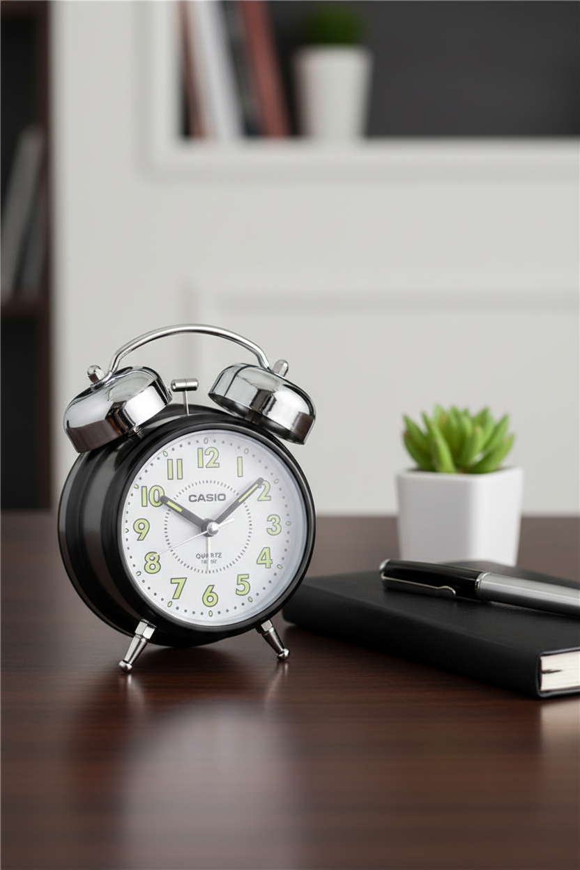 Casio TQ-362-1BDF despertador en home office sofisticado