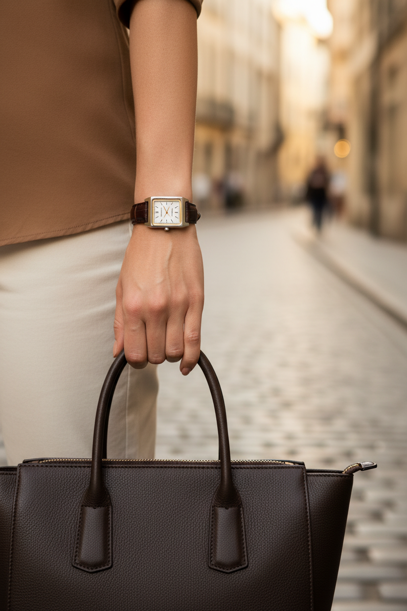 Casio LTP-V007L-7E2UDF en muñeca en viaje europeo golden hour