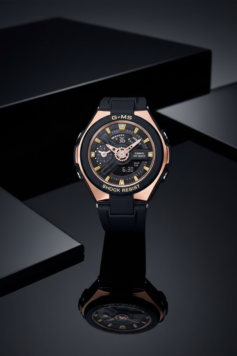 Casio MSG-400G-1A1DR - negro brillante minimalista