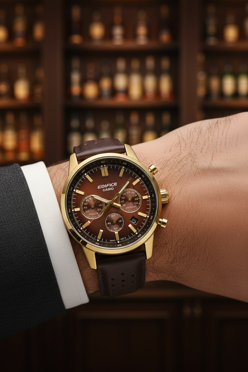 RELOJ PARA HOMBRE CASIO EDIFICE EFR-575CL-5ADF - CAFÉ