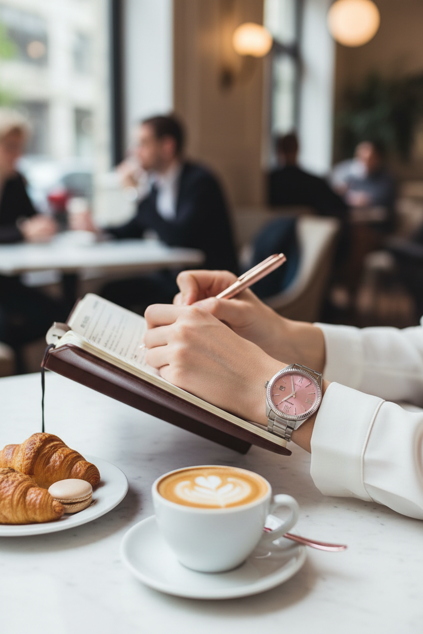 Casio LTP-1302DD-4A1VDF lifestyle - café sofisticado