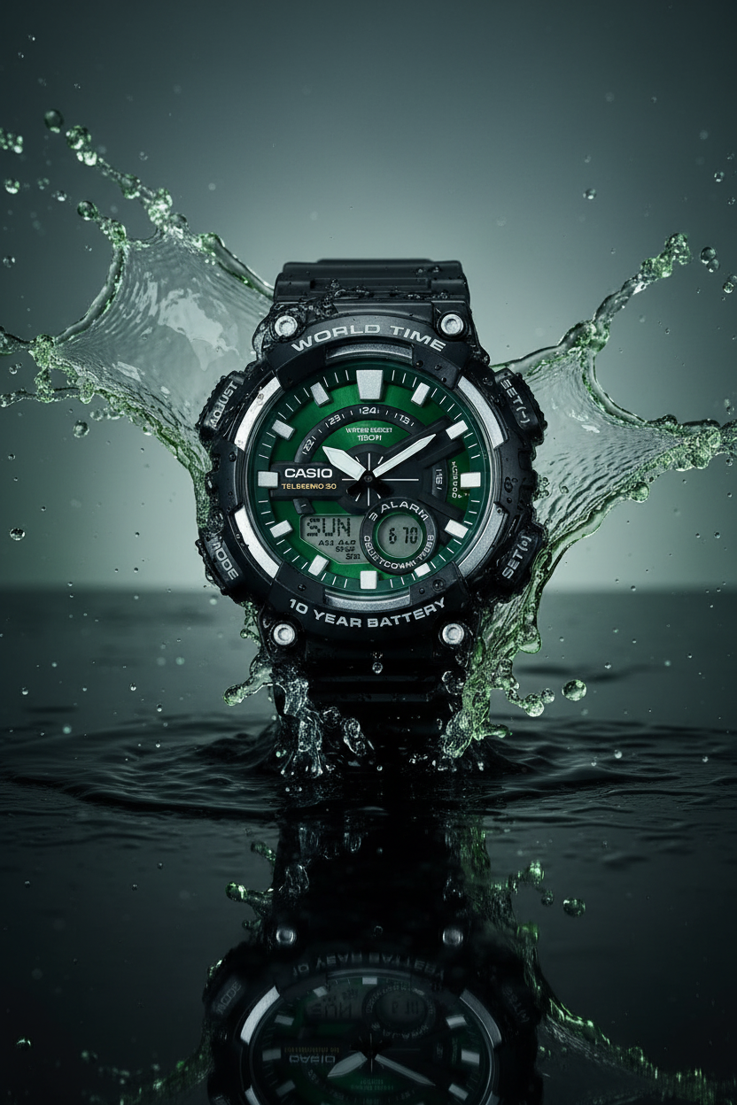 RELOJ CASIO VINTAGE AEQ-110W-3A2VDF - NEGRO