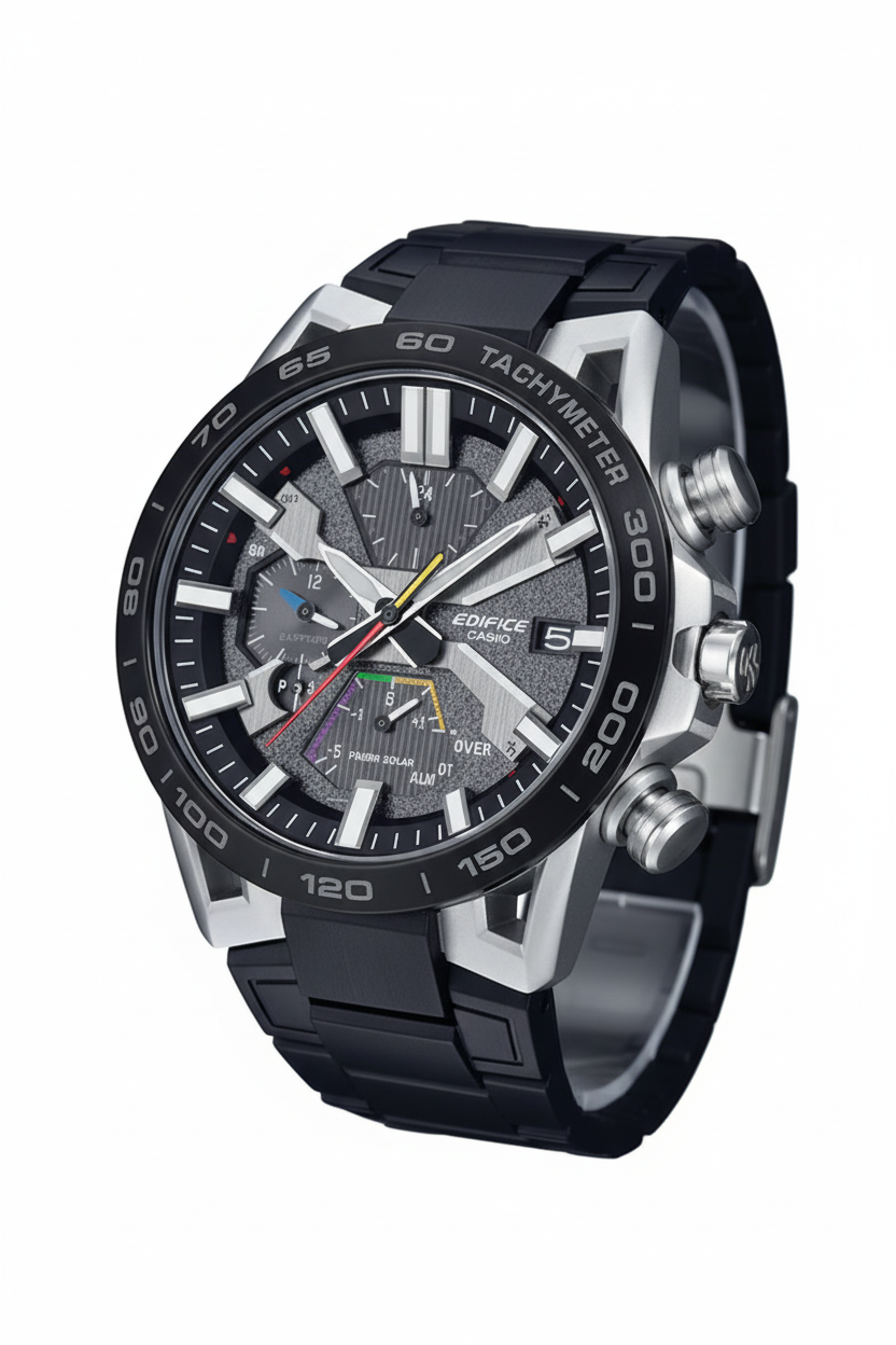 Casio Edifice EQB-2000DC-1ADR - fondo blanco ángulo