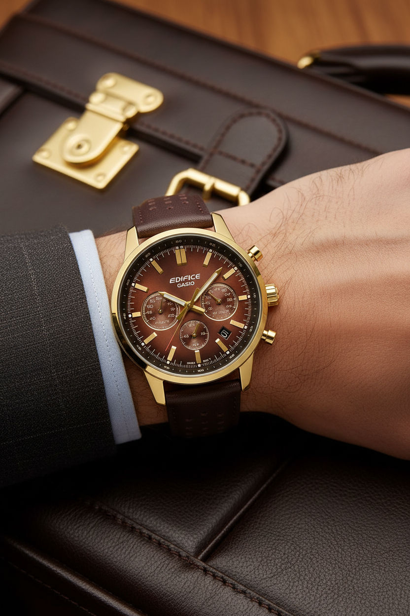 RELOJ PARA HOMBRE CASIO EDIFICE EFR-575CL-5ADF - CAFÉ