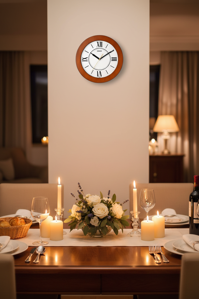 Casio IQ-126-5BDF reloj de pared en comedor elegante