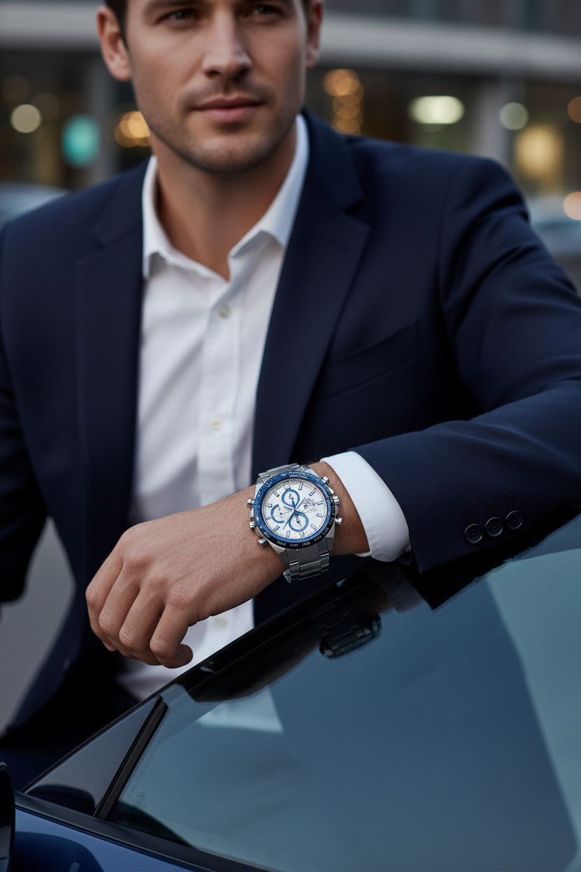 RELOJ PARA HOMBRE CASIO EDIFICE EFR-574DE-7AVUDF - PLATEADO