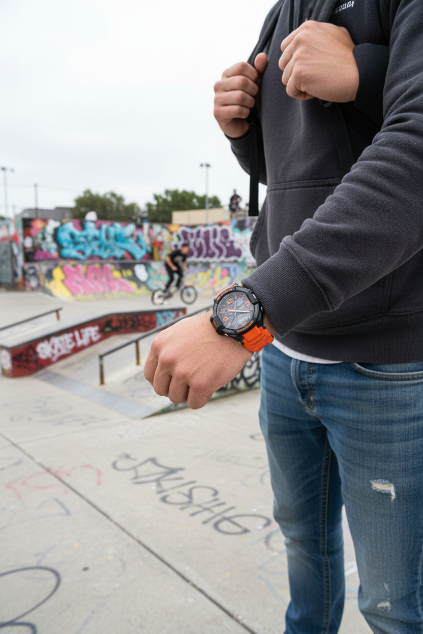 Casio G-Shock GA-1000-4ADR lifestyle - skate park urbano