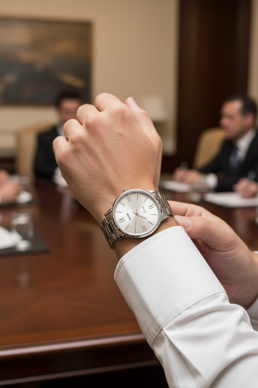 Lifestyle - Ejecutivo formal camisa blanca en reunión