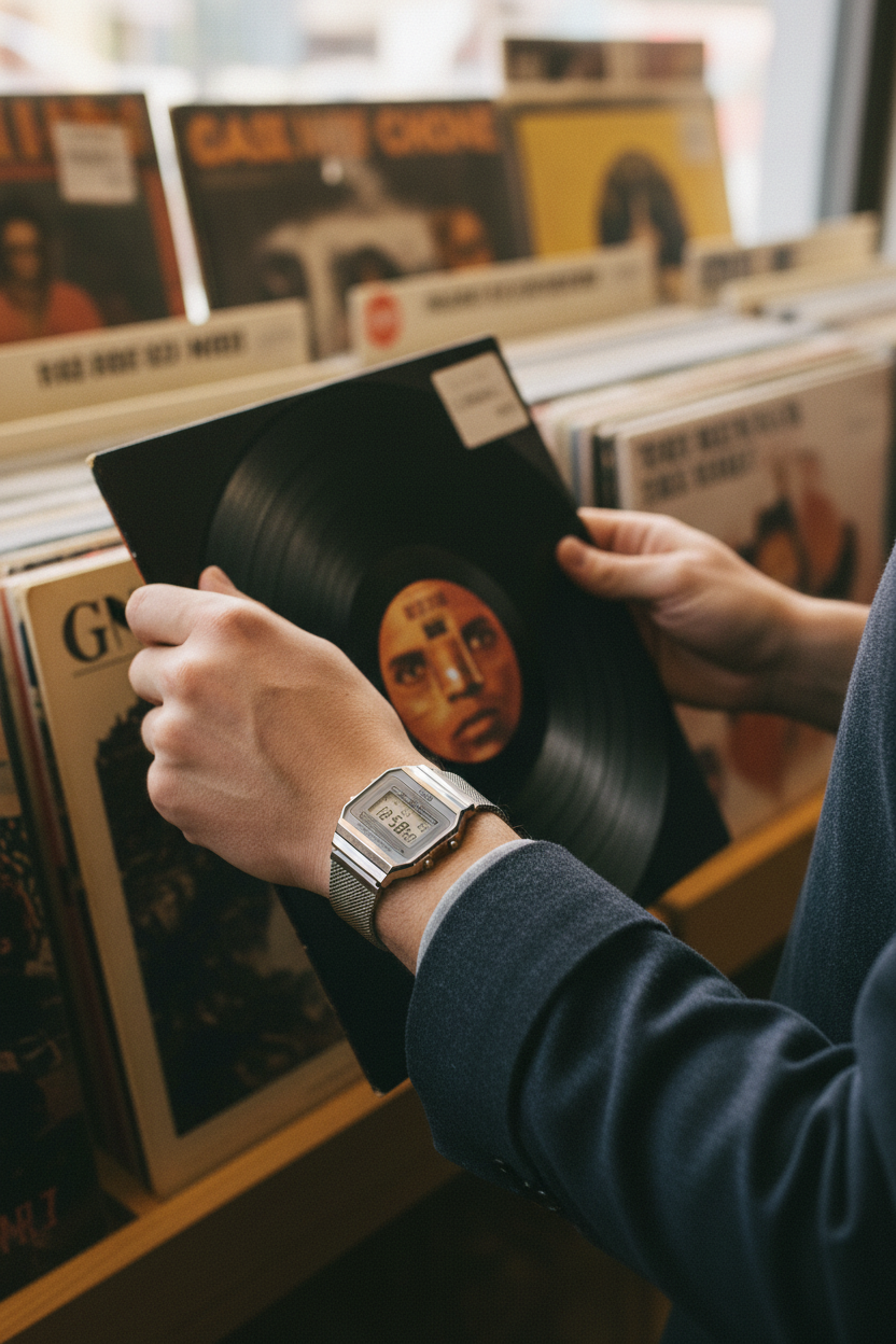 Casio A700WM-7ADF lifestyle - tienda vinilos retro