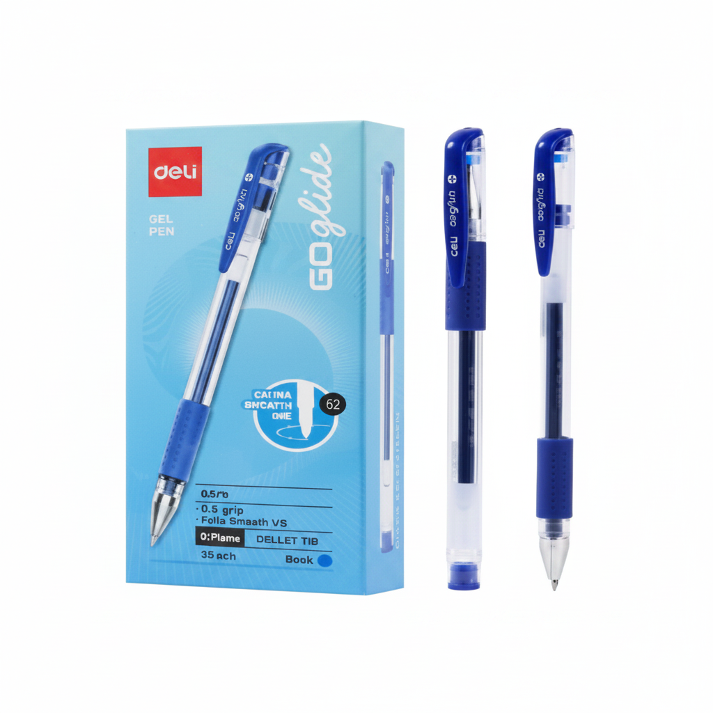 Bolígrafo cuerpo transparente punta bala 0.7 mm tinta azul x12 Unidades
