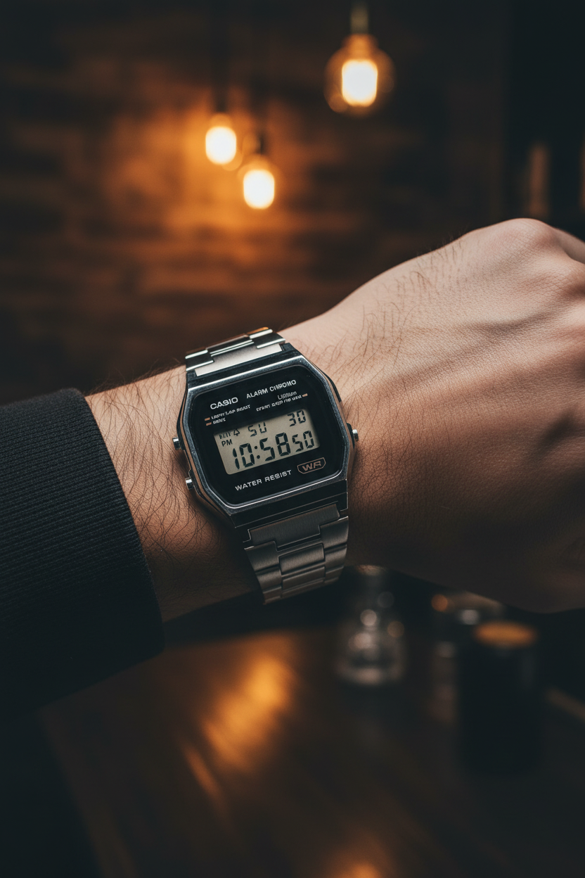 RELOJ CASIO VINTAGE A158WEA-1DF - PLATEADO