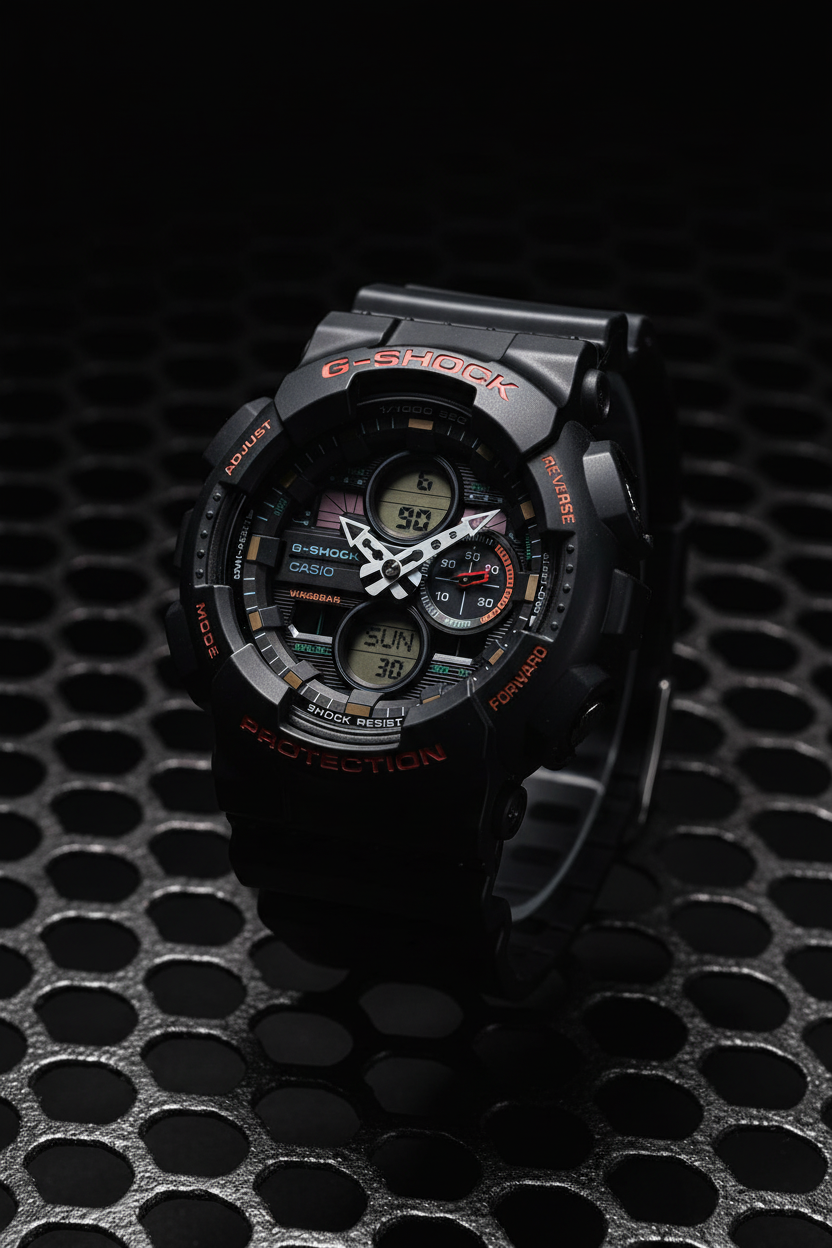 Casio G-Shock GA-140-1A4DR - steel mesh industrial