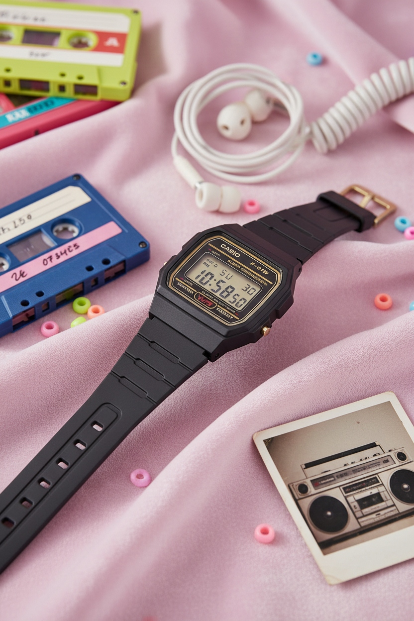 Casio F-91WG-9QDF - retro 80s cassettes