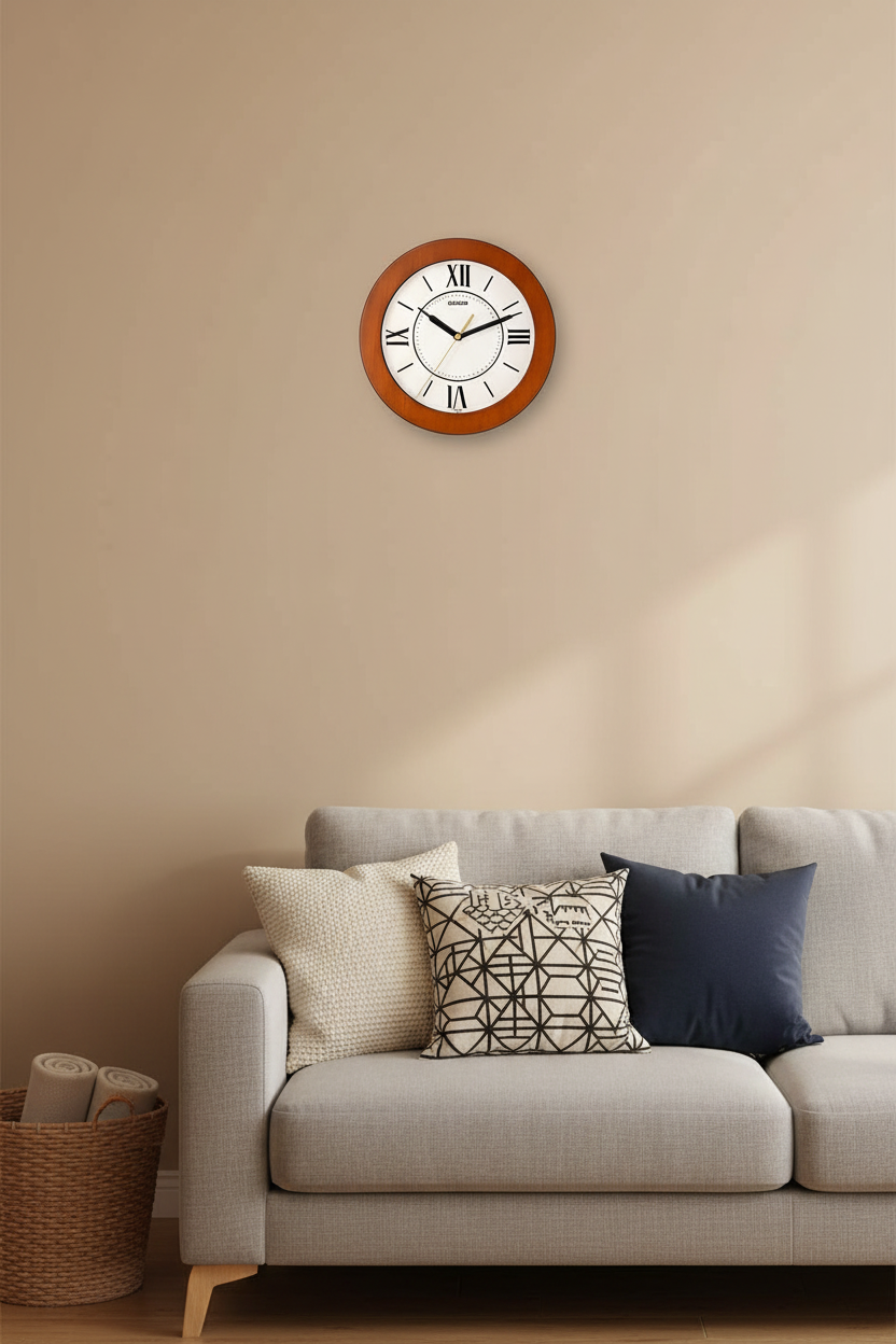 Casio IQ-126-5BDF reloj de pared en sala de estar moderna