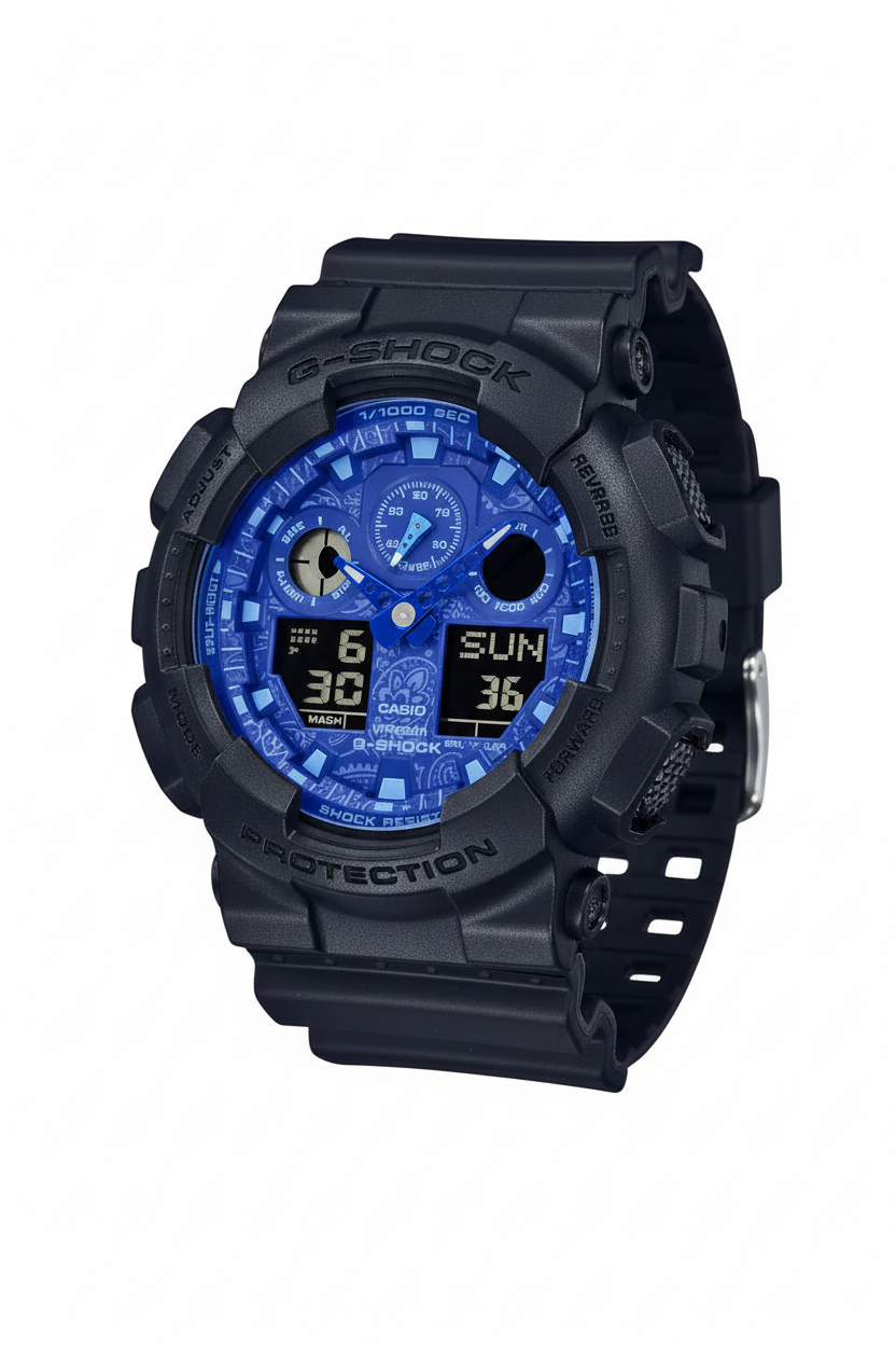 Casio G-Shock GA-100BP-1ADR - fondo blanco ángulo