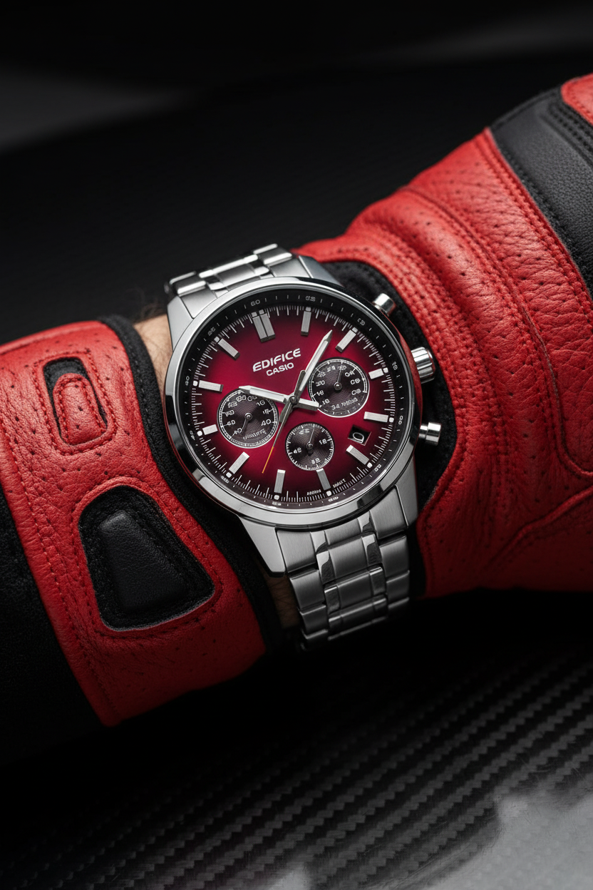 RELOJ PARA HOMBRE CASIO EDIFICE EFR-575D-4ADF - ROJO