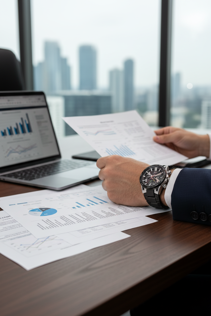 Casio Edifice EQB-2000DC-1ADR lifestyle - oficina ejecutiva