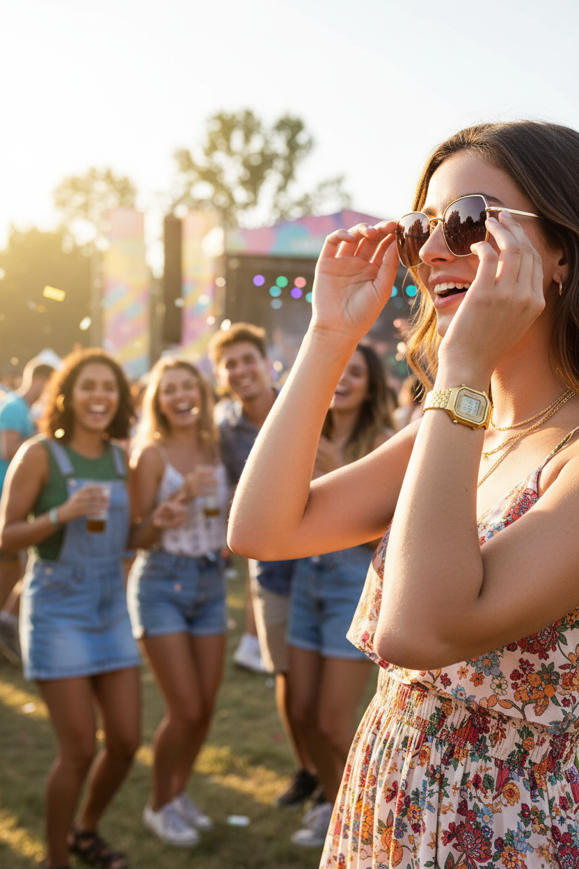 Casio LA680WGA-9DF lifestyle - festival verano