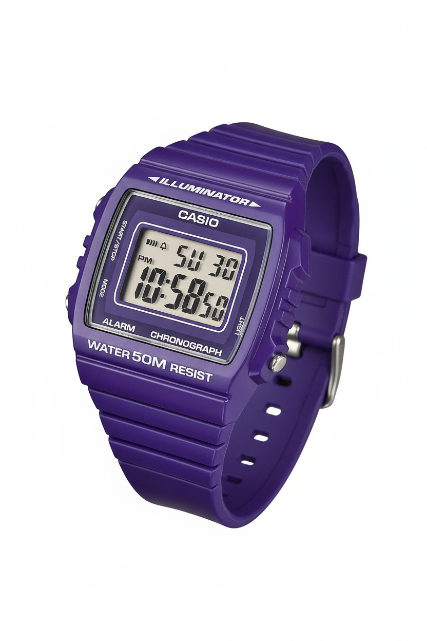 Casio W-215H-6AVDF - fondo blanco ángulo