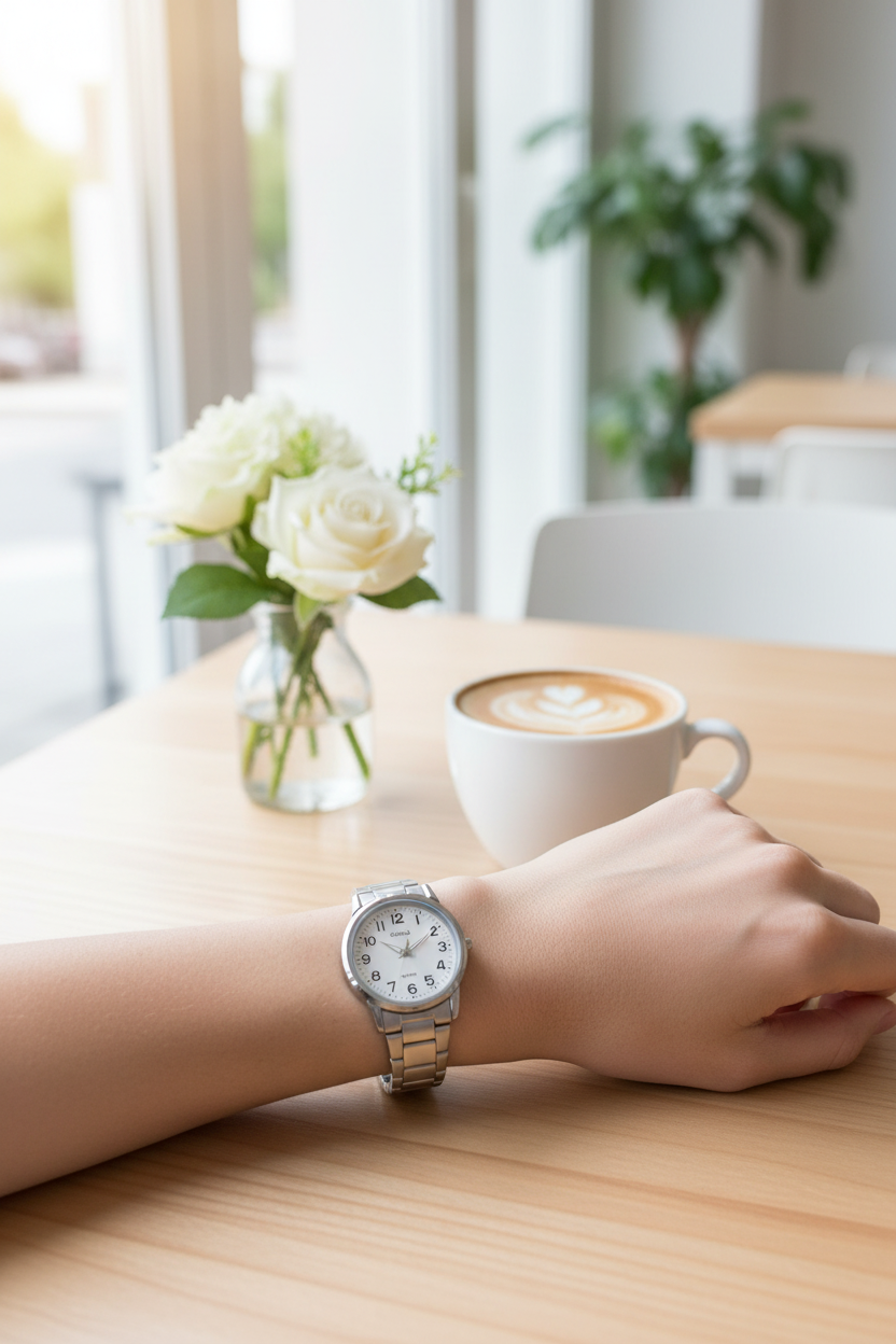 Lifestyle - Café moderno con flores