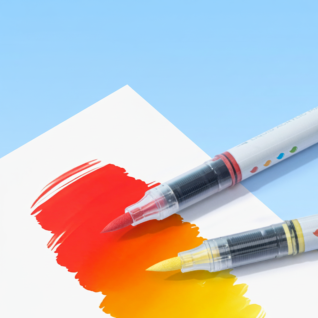 Marcador acrílico líquido DELI Colorun punta pincel colores surtidos x36 Unidades