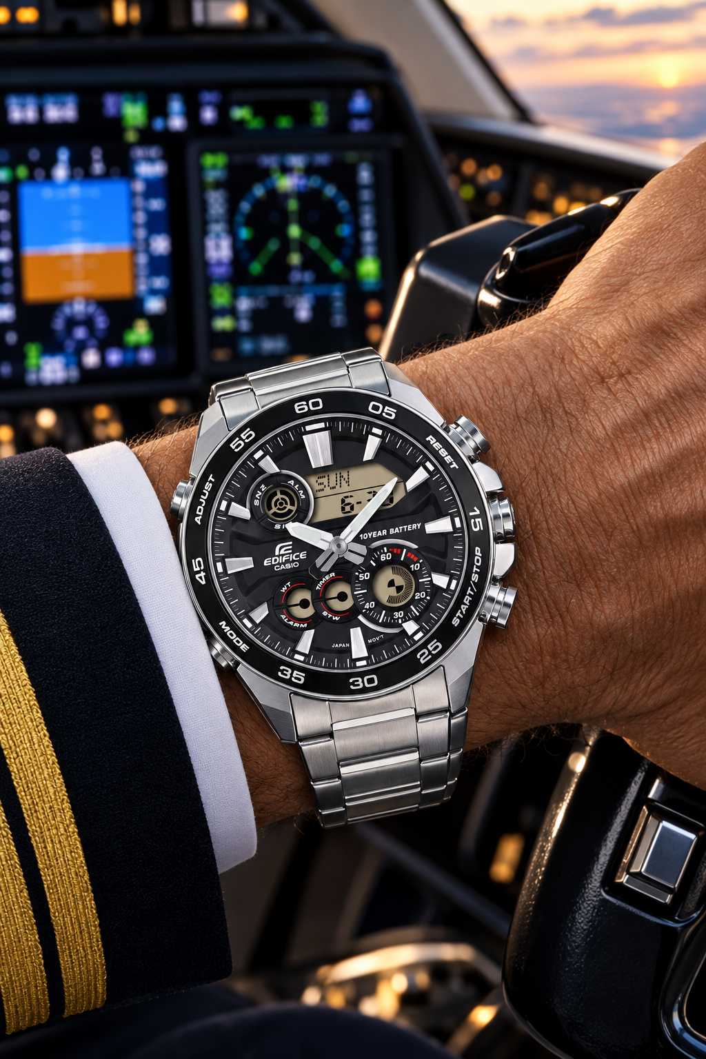 ERA-130D-1ADF RELOJ PARA HOMBRE CASIO EDIFICE - NEGRO