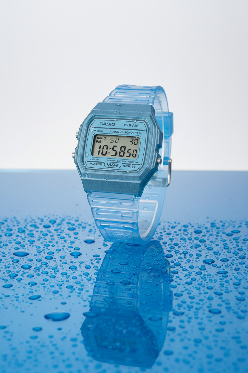 Reloj acrílico azul