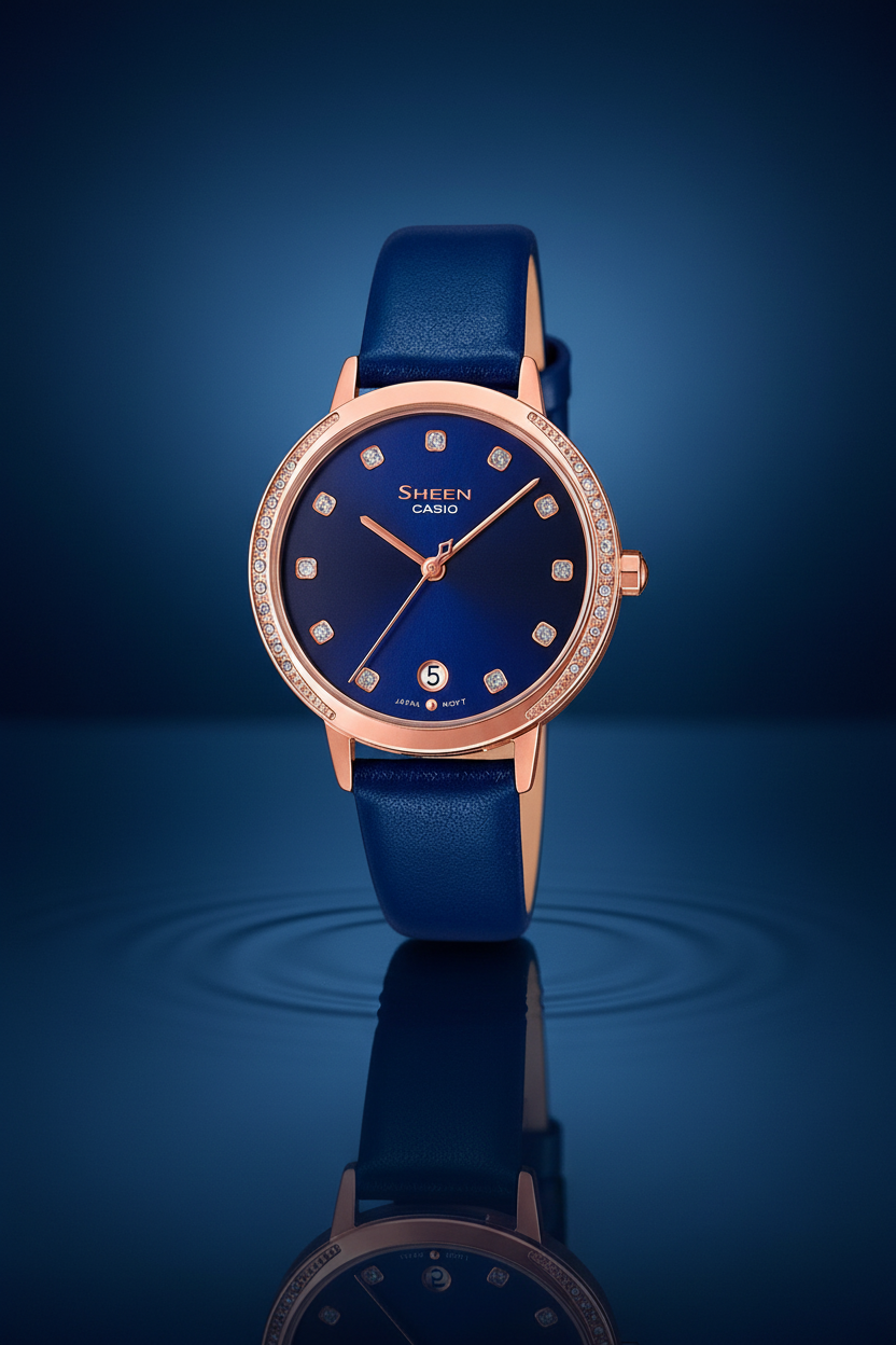 Reloj azul brillante