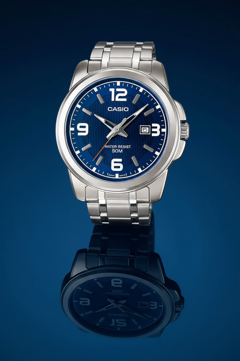 Reloj azul brillante