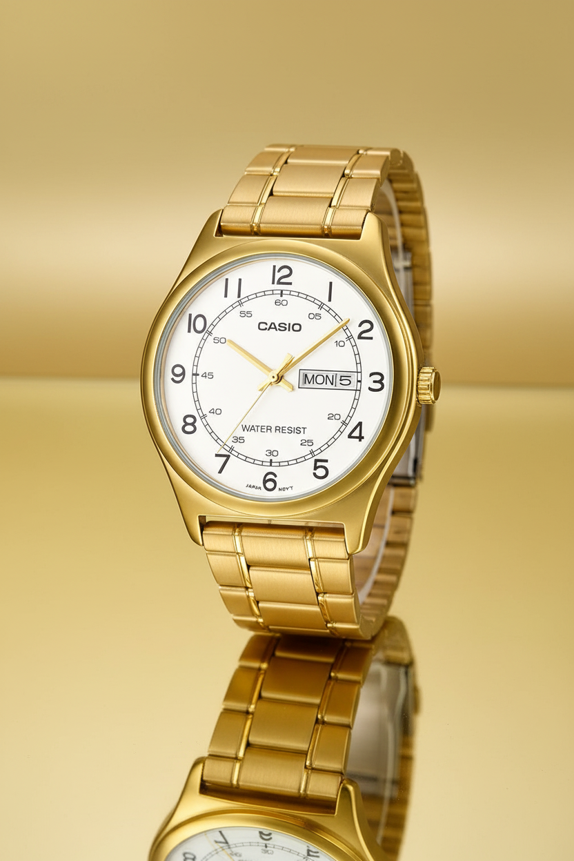 Reloj dorado brillante