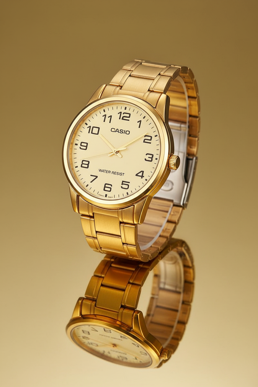 Reloj dorado brillante