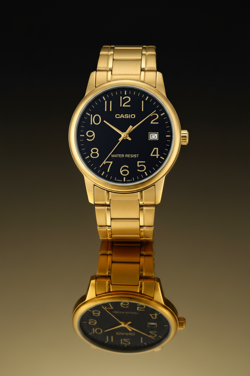Reloj dorado brillante