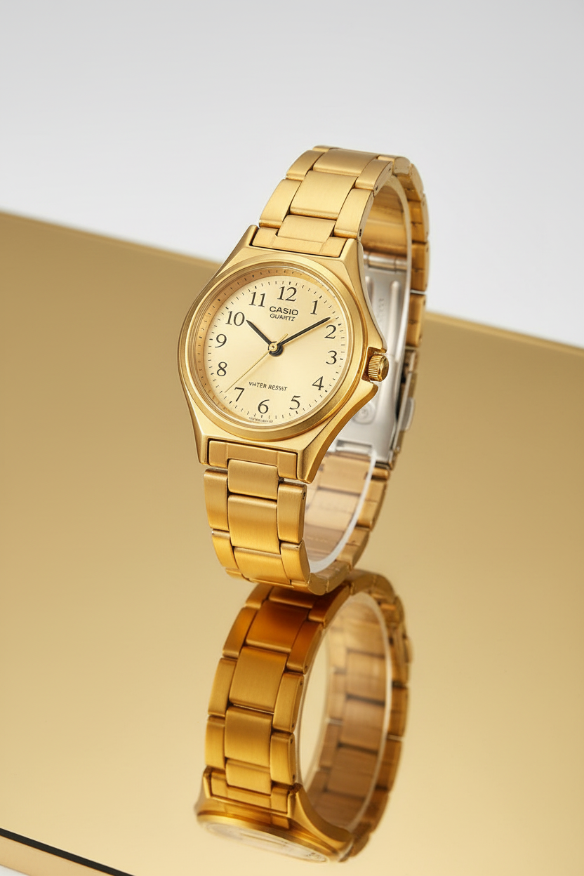 Reloj dorado brillante