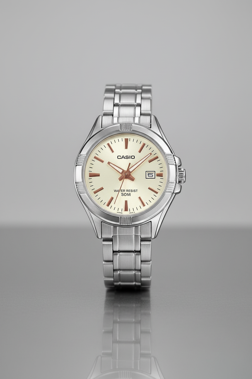 Reloj plateado mate