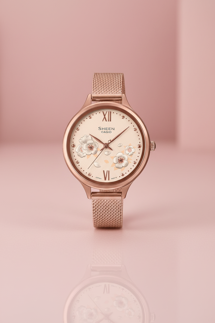 Reloj rosa suave