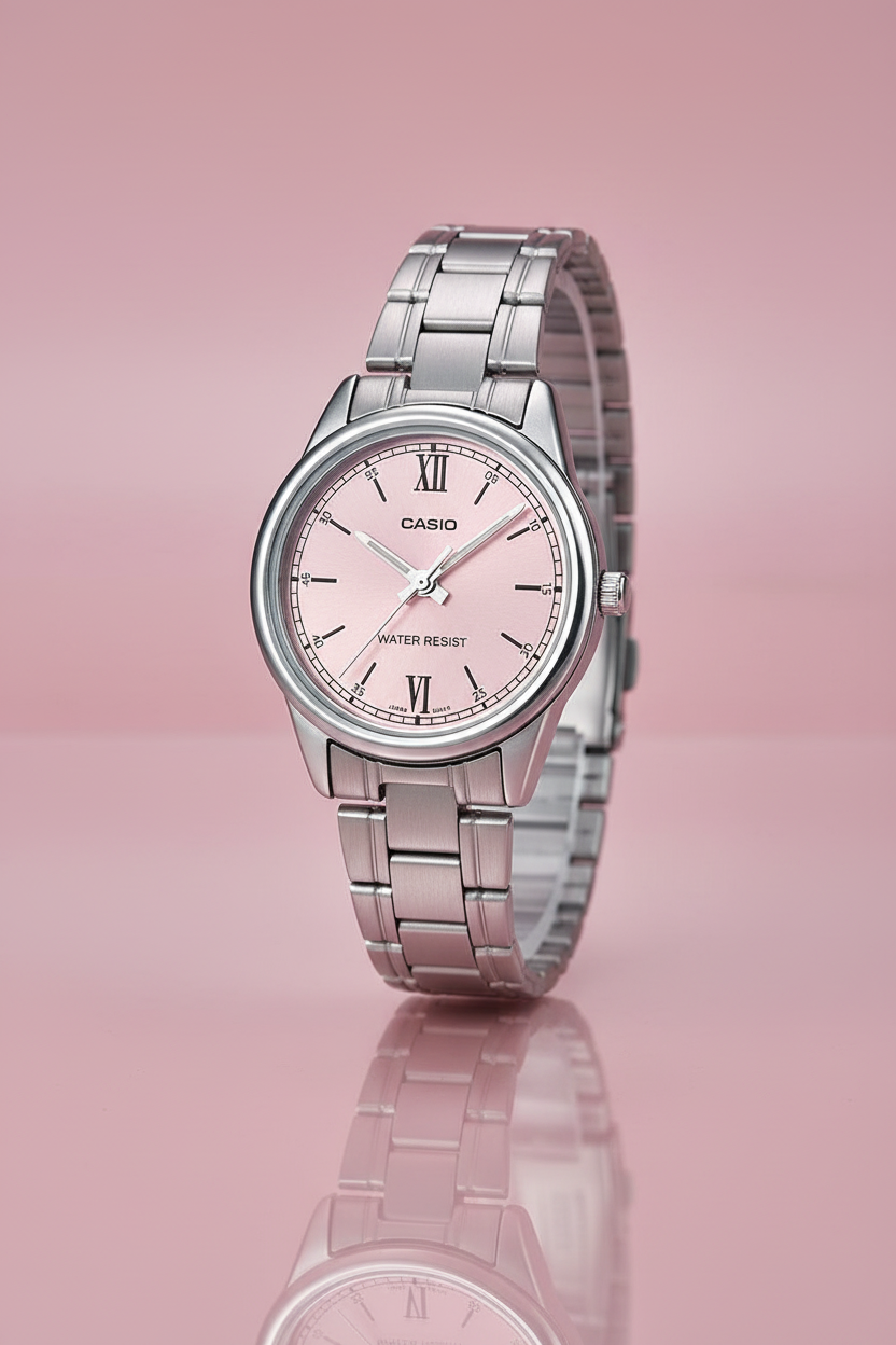 Reloj rosa suave